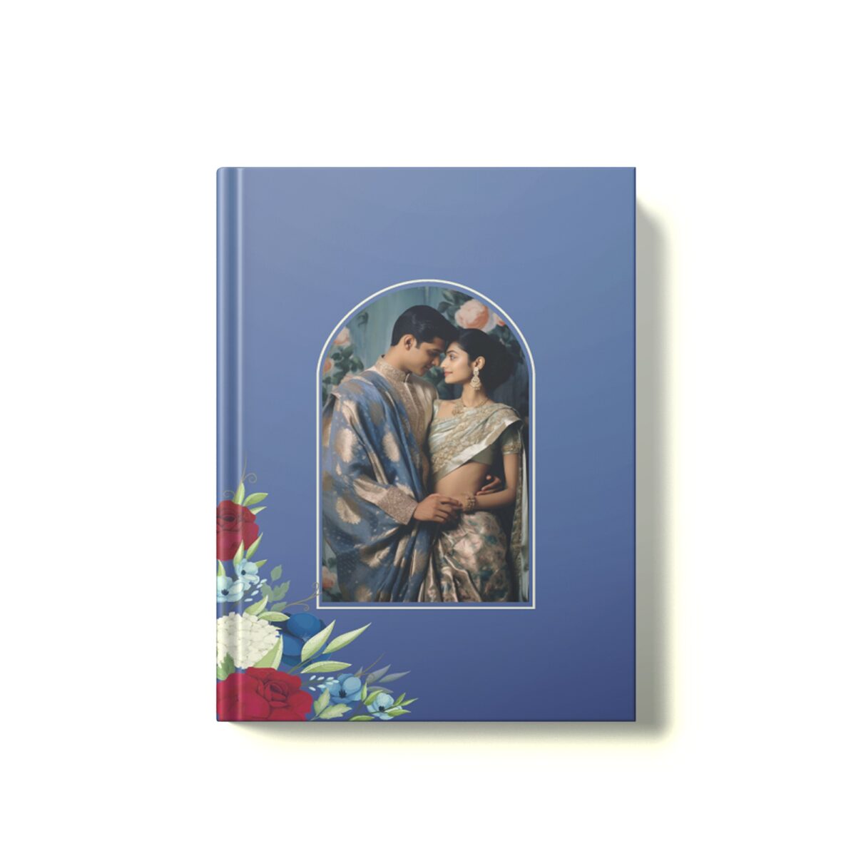 Customized Diary Blue Photo Rose